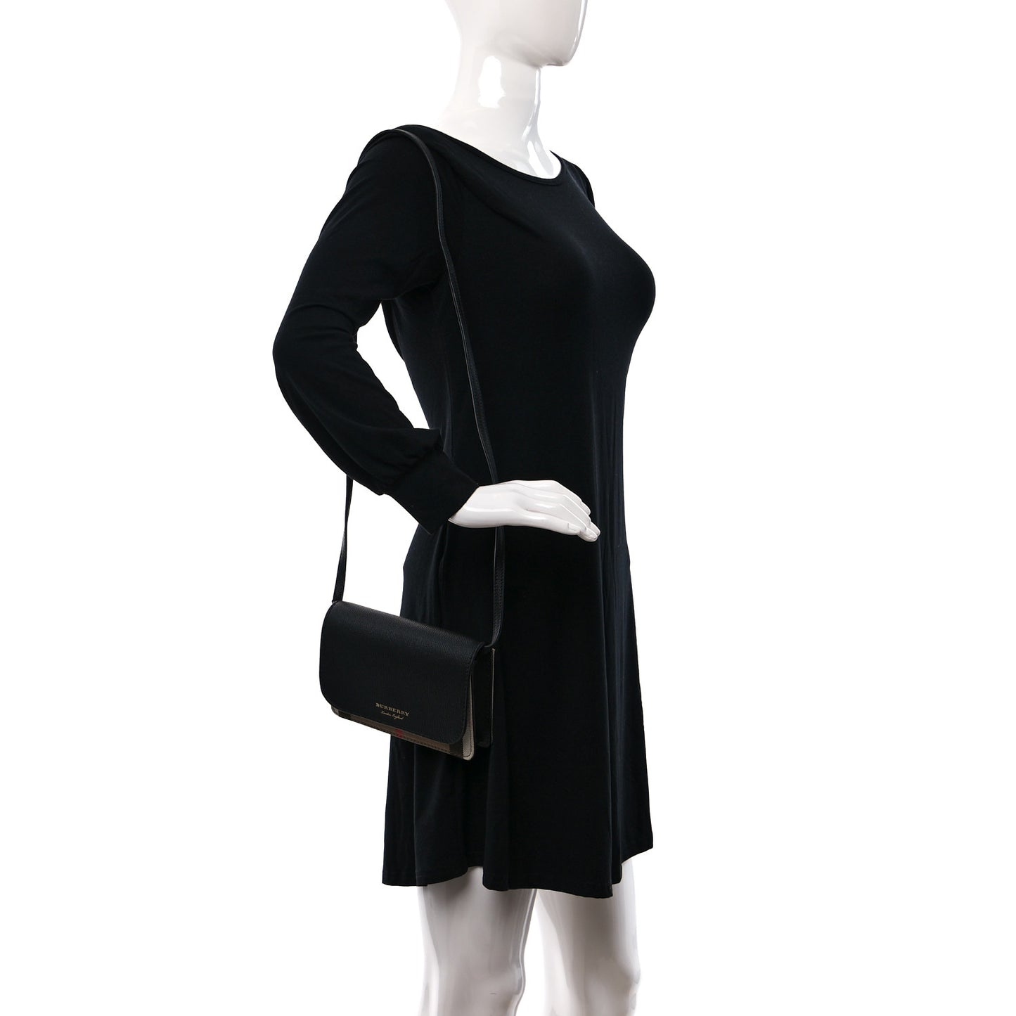 Derby Calfskin House Check Wallet On Chain Black