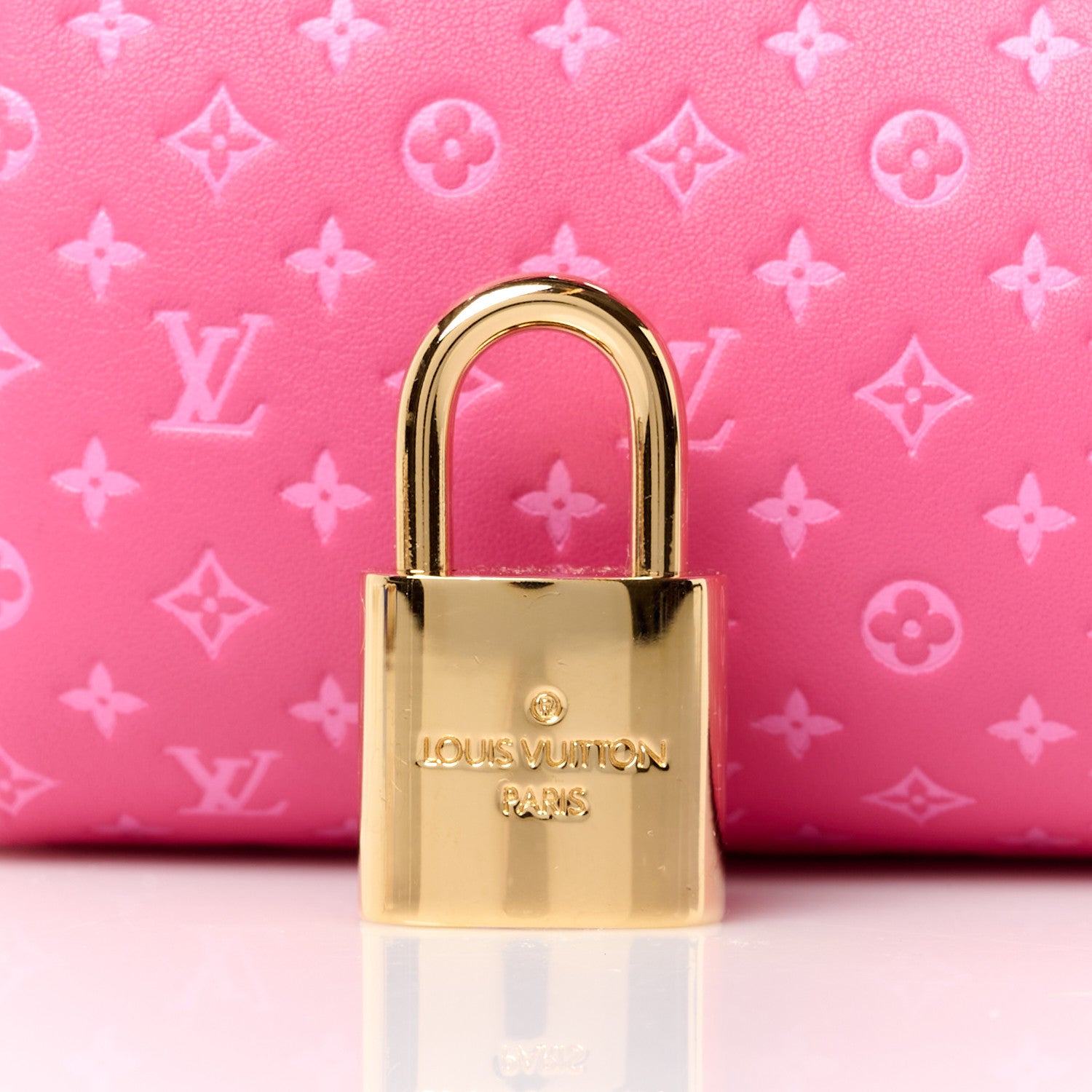 Louis Vuitton Calfskin Nanogram Embossed Speedy Bandouliere 20 Rose 7 of 12