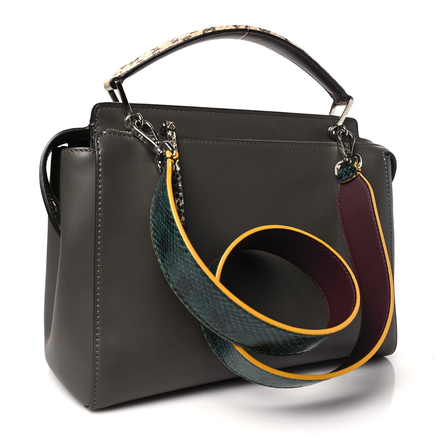 Vitello Baltico Dolce Elaphe DotCom Satchel  Carbone Ramar Multicolor