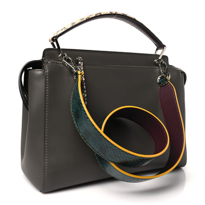 Fendi Vitello Baltico Dolce Elaphe DotCom Satchel  Carbone Ramar Multicolor 4 of 12