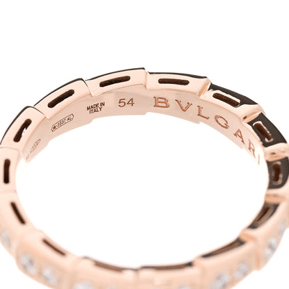 Bulgari 18K Rose Gold Diamond Serpenti Viper Band Ring  54 7 4 of 5