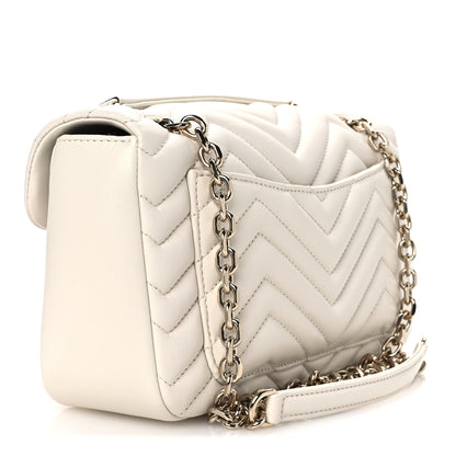 Gucci Lambskin Matelasse Medium GG Marmont Shoulder Bag White 3 of 10