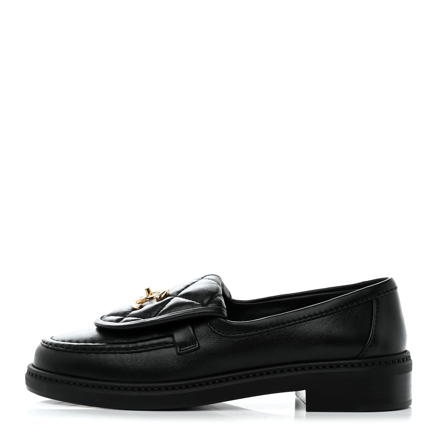 Lambskin Quilted CC Turnlock Loafers 35.5 Black