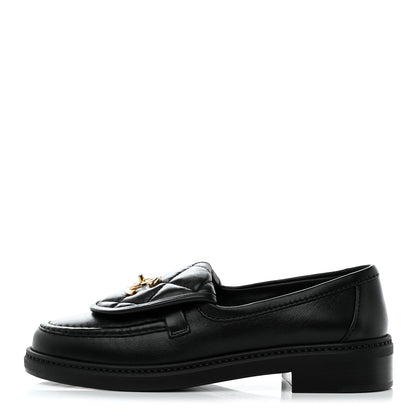 Chanel Lambskin Quilted CC Turnlock Loafers 35.5 Black 1 of 9