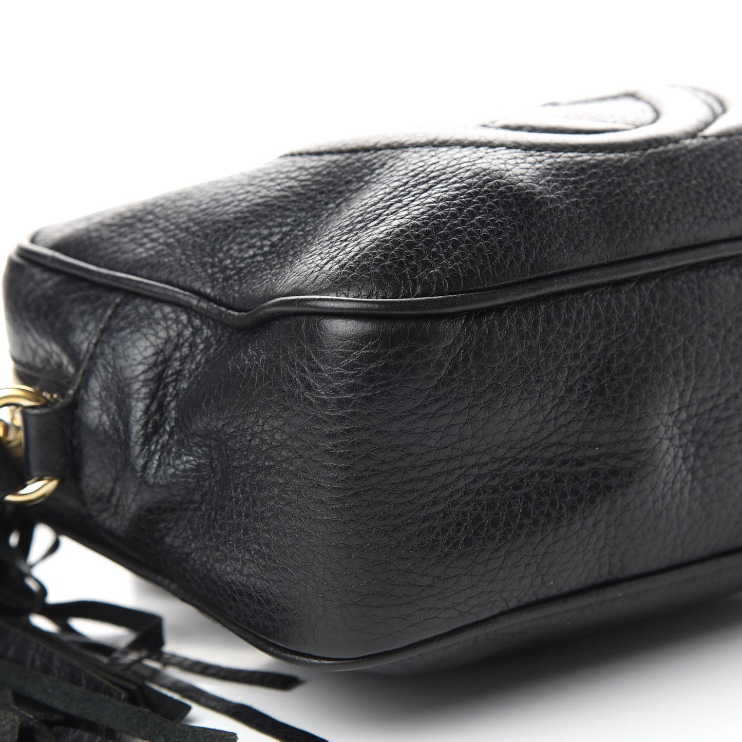 Pebbled Calfskin Small Soho Disco Bag Black