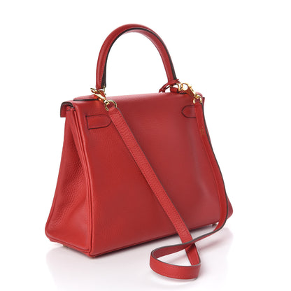 Hermes Taurillon Clemence Kelly Retourne 28 Rouge Casaque 3 of 11