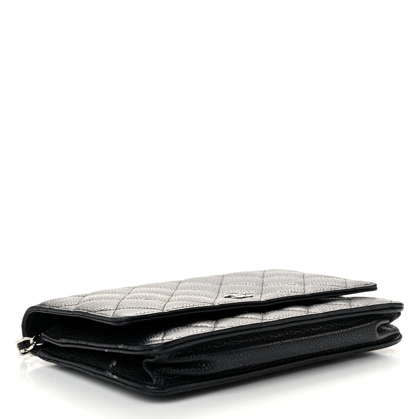 Caviar Quilted Wallet on Chain WOC Black