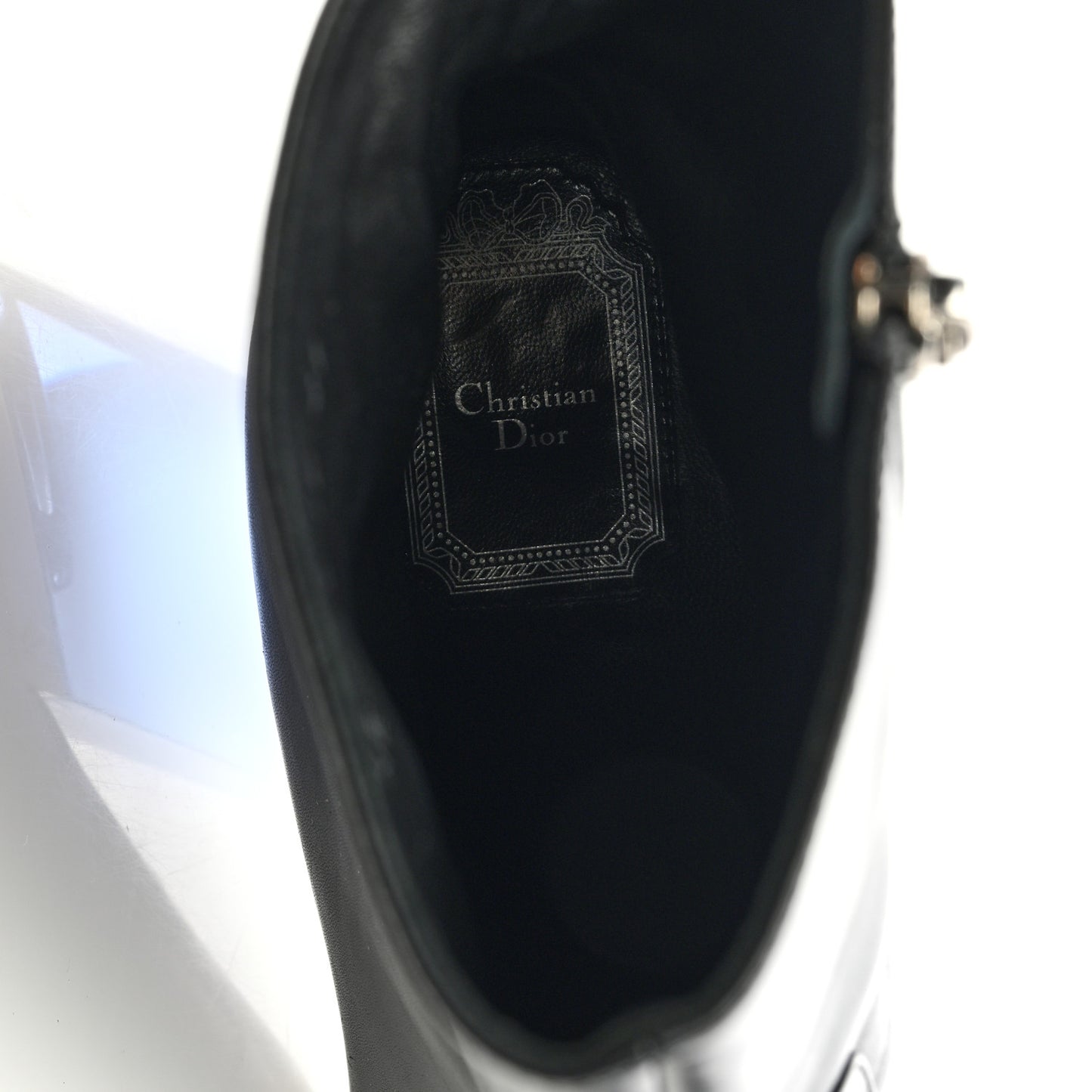 CHRISTIAN DIOR Soft Calfskin Ankle Boots 41 Black