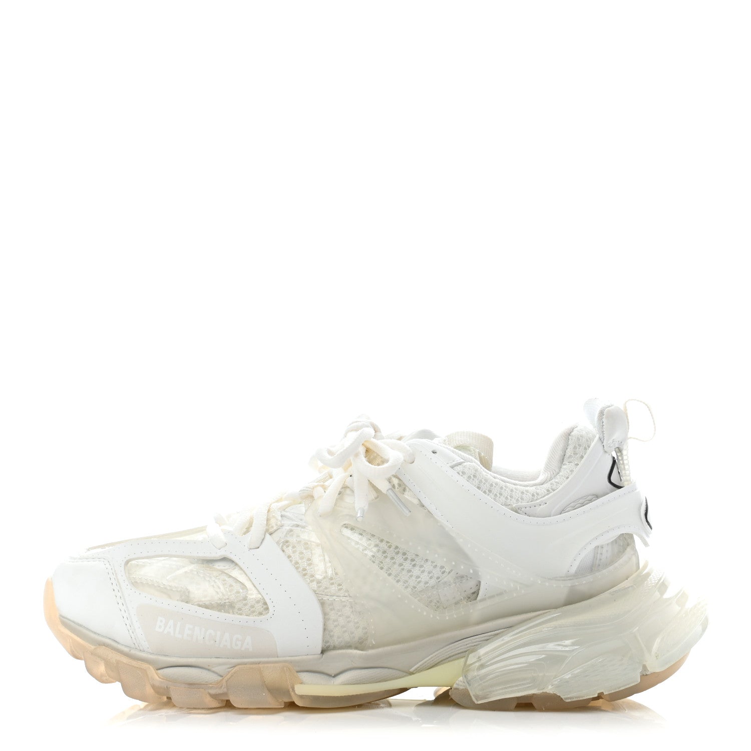 Balenciaga Mesh Nubuck Effect Fabric Glow in the Dark Womens Track Sneakers 38 White 1 of 7