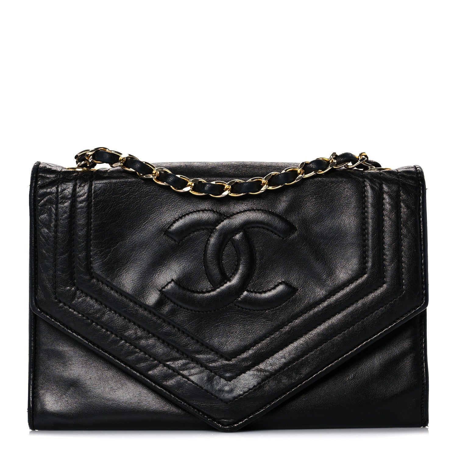 Chanel Lambskin CC Envelope Single Flap Black 1 of 13