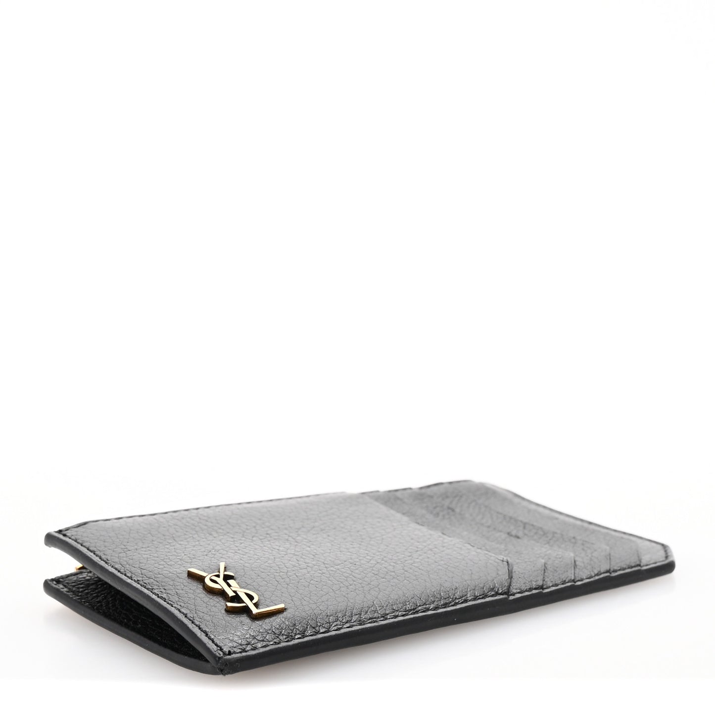 Grained Calfskin Monogram 5 Fragments Zip Pouch Card Holder Black