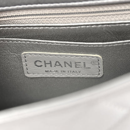 Chanel Metallic Lambskin Quilted Mini Rectangular Flap Silver 6 of 12