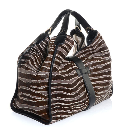 Gucci Calf Hair Zebra Print Large Soft Stirrup Shoulder Bag 3 of 7