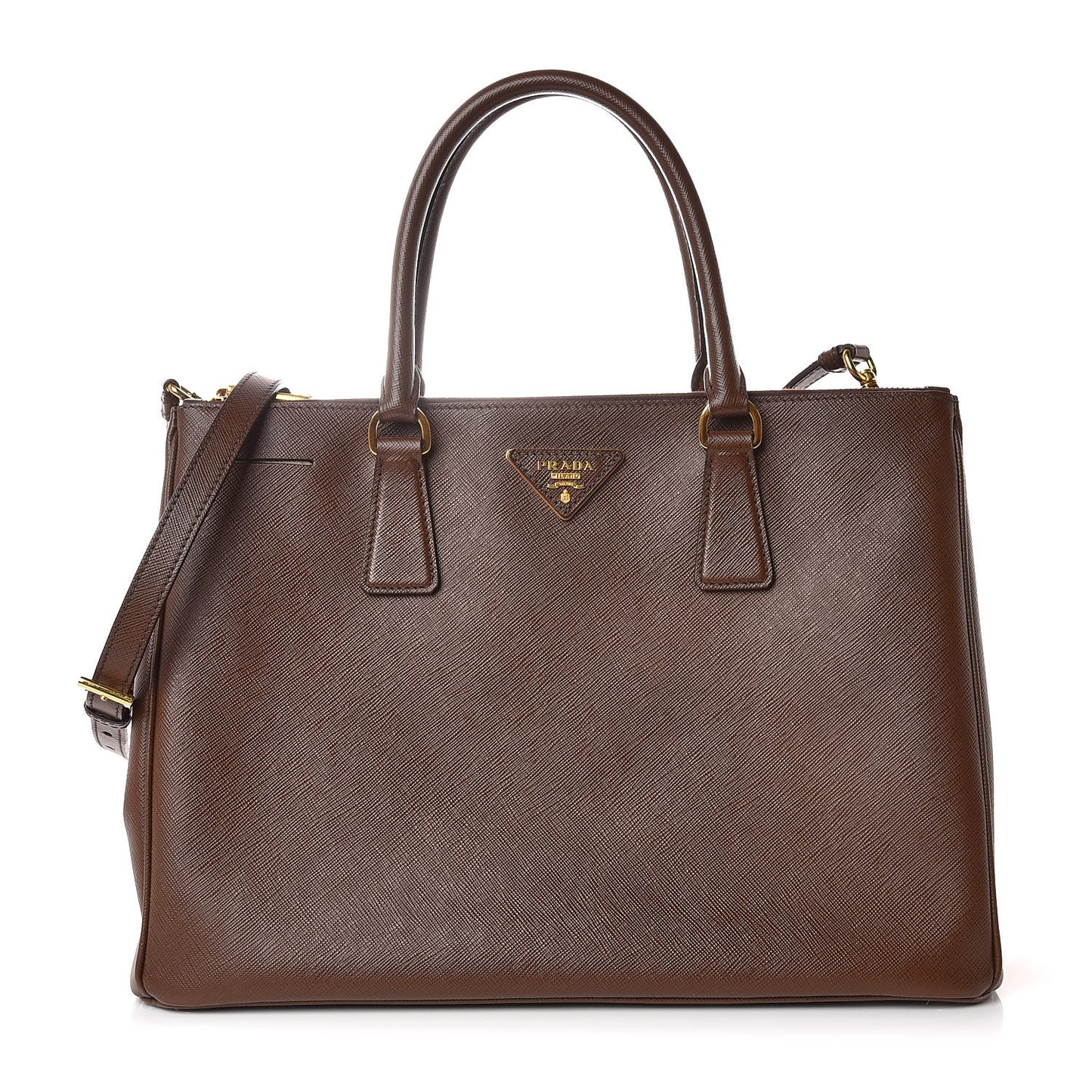 Saffiano Medium Galleria Double Zip Tote Cacao