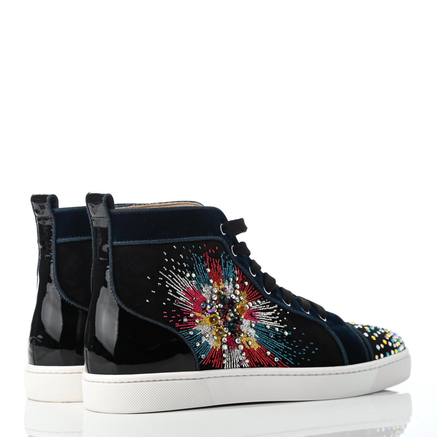 Suede Strass Louis On Fire Flat Sneakers 41.5 Multi