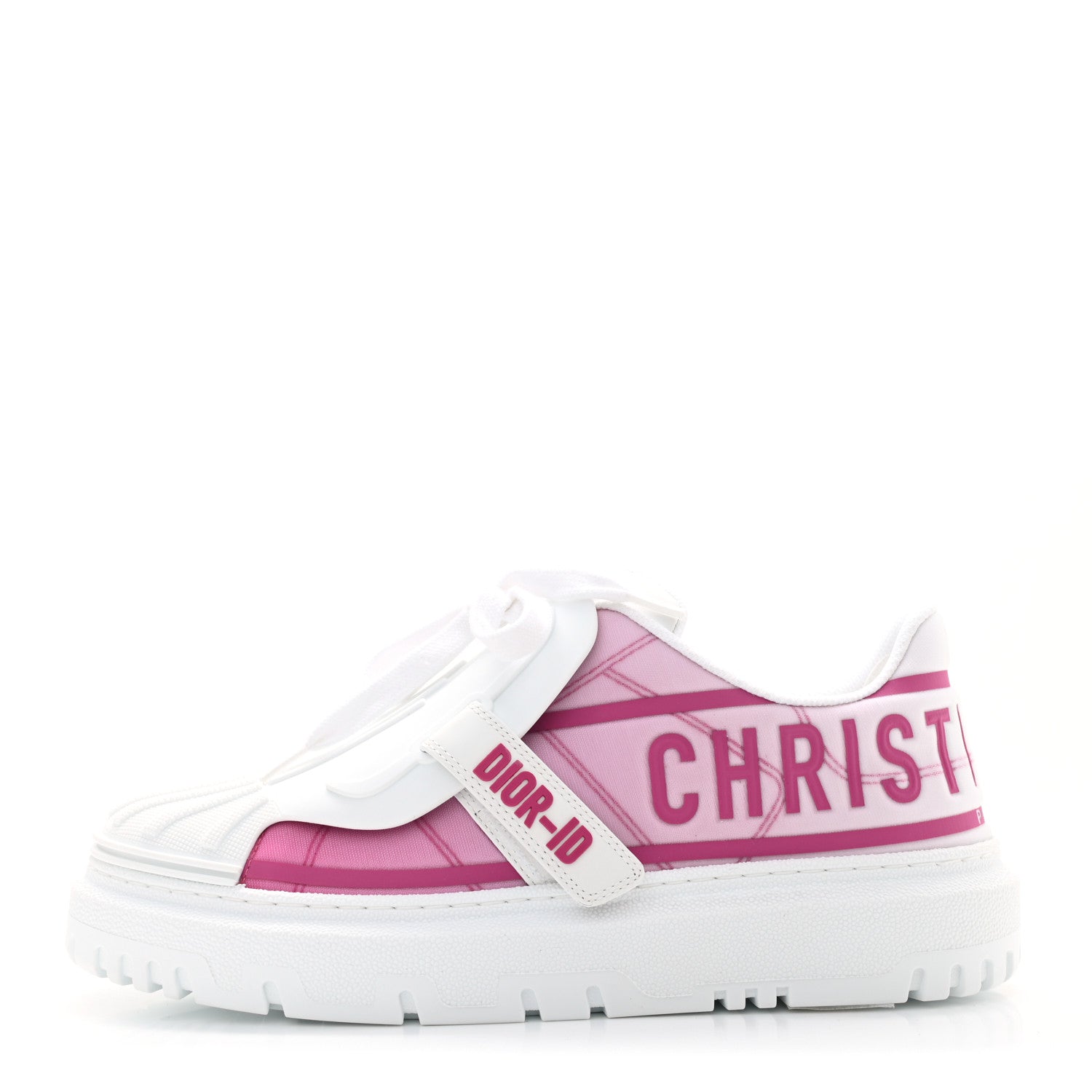 Christian Dior Reflective Fabric Shaded Dior-ID Platform Sneakers 38.5 Raspberry 1 of 8