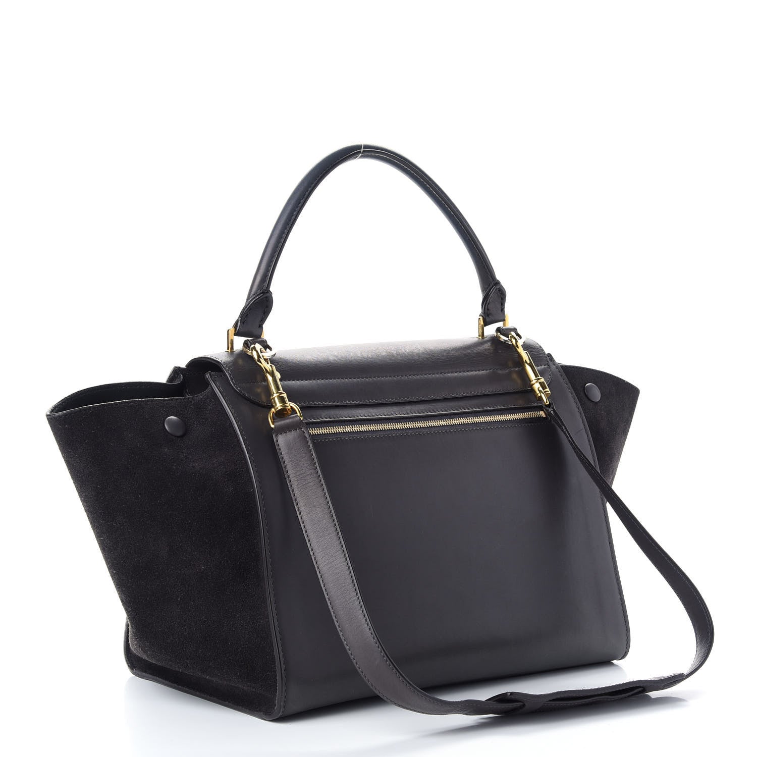 Celine Smooth Calfskin Suede Medium Trapeze Grey 3 of 10