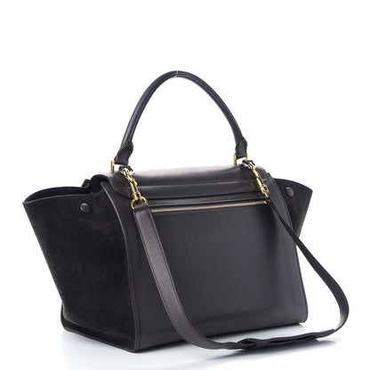 Celine Smooth Calfskin Suede Medium Trapeze Grey 3 of 10