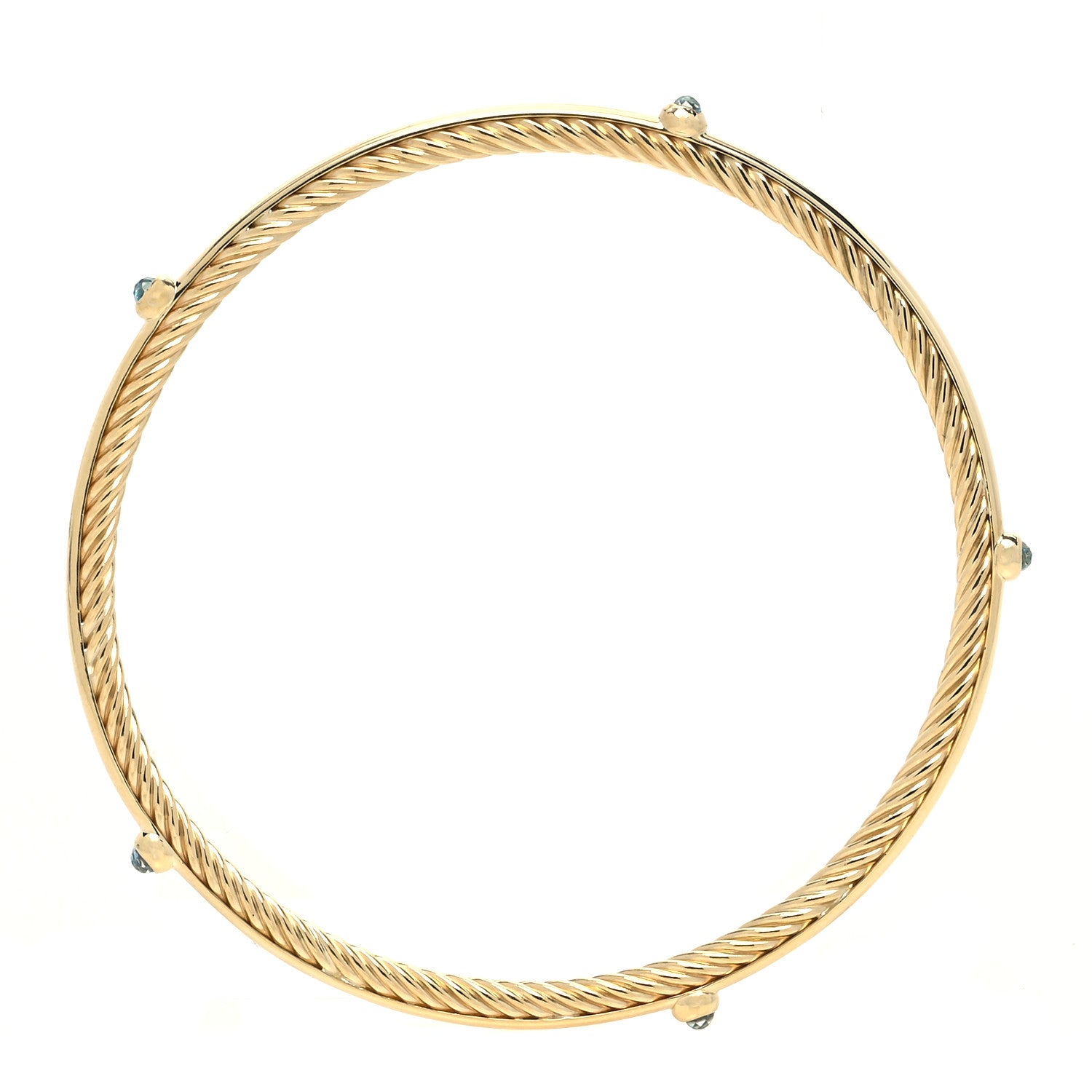 David Yurman 18K Yellow Gold Blue Topaz Confetti Bangle Bracelet 2 of 4