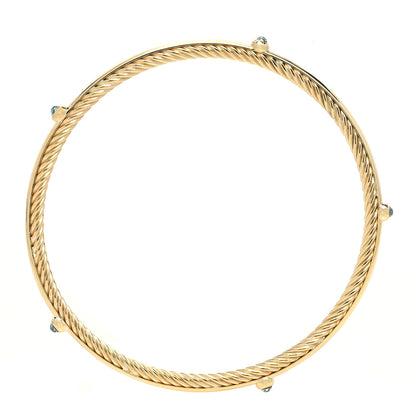 David Yurman 18K Yellow Gold Blue Topaz Confetti Bangle Bracelet 2 of 4