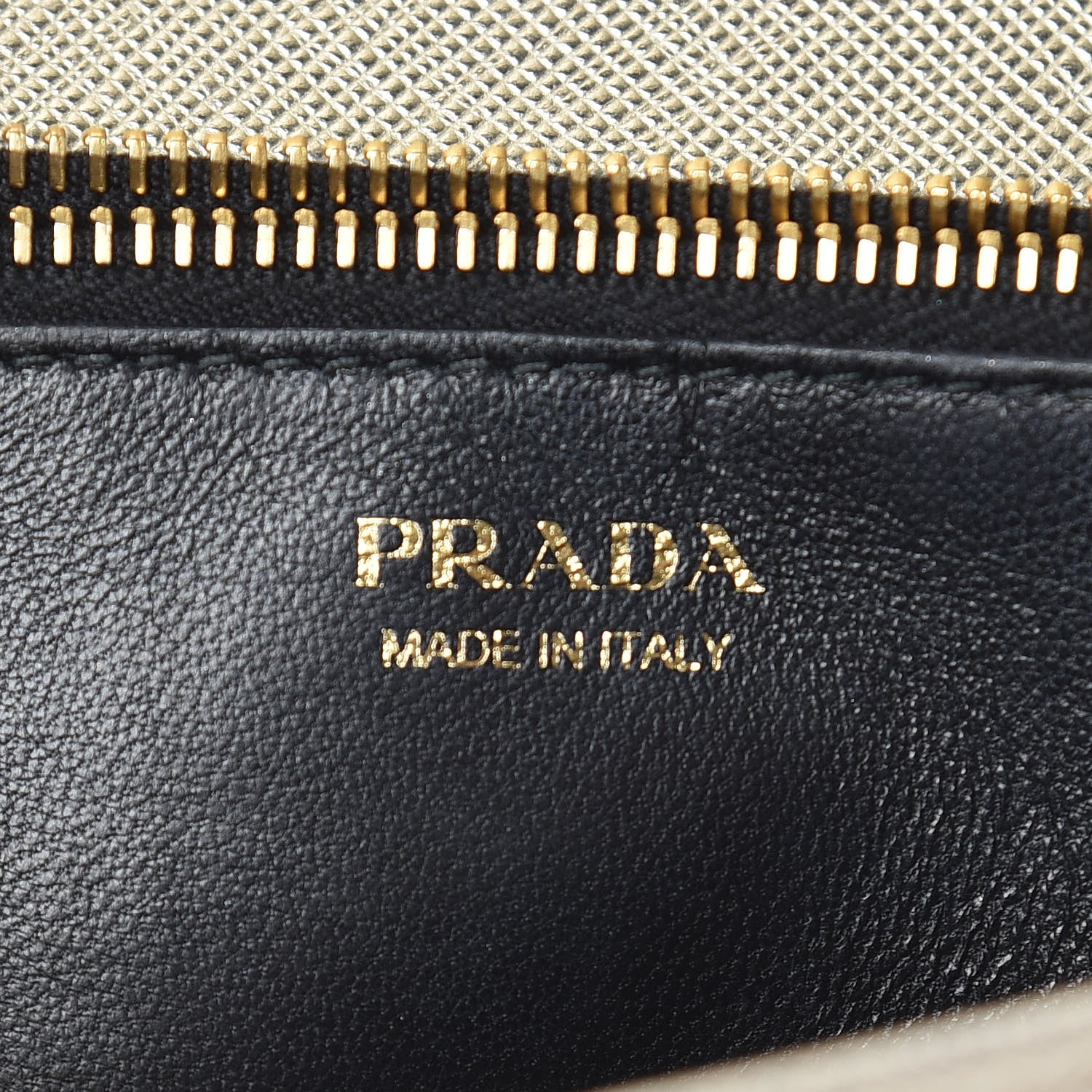 Prada Metallic Saffiano Lux Chain Wallet Pirite 8 of 10