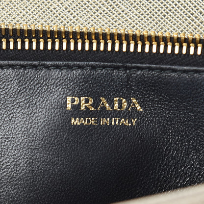 Prada Metallic Saffiano Lux Chain Wallet Pirite 8 of 10