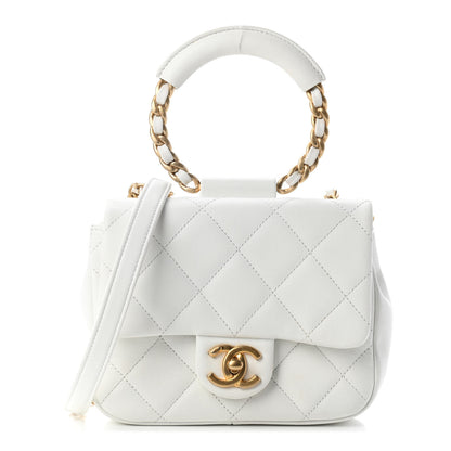 Chanel Lambskin Quilted Small In The Loop Handle Flap Bag White 1 of 9