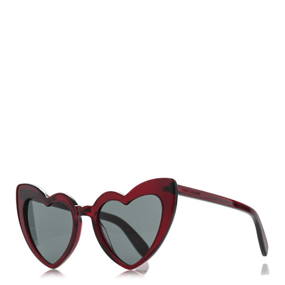 Saint Laurent Acetate Heart Frame Loulou SL181 Sunglasses Burgundy 1 of 7