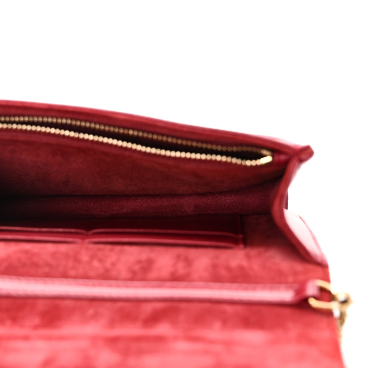 Lambskin Cannage Dioraddict Wallet On Chain Clutch Fuchsia