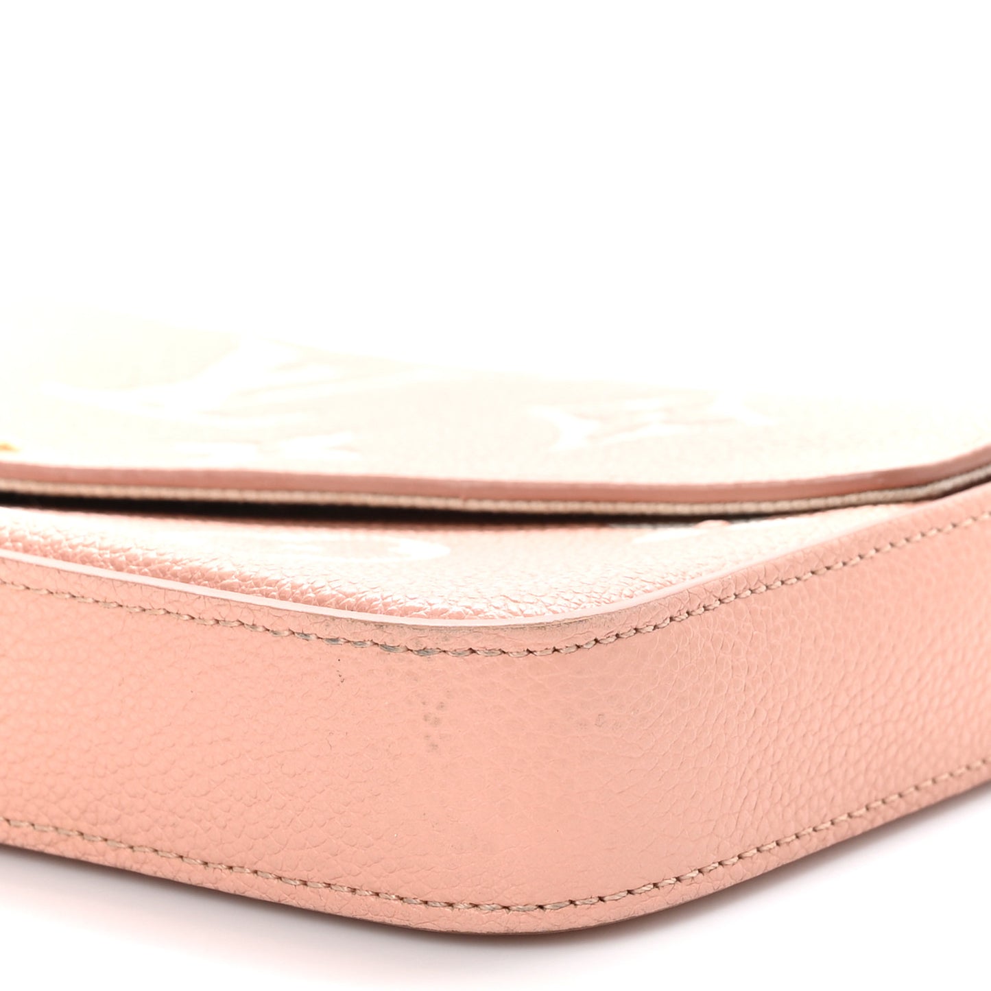 Empreinte Monogram Giant Felicie Pochette Chain Wallet Rose Trianon Creme