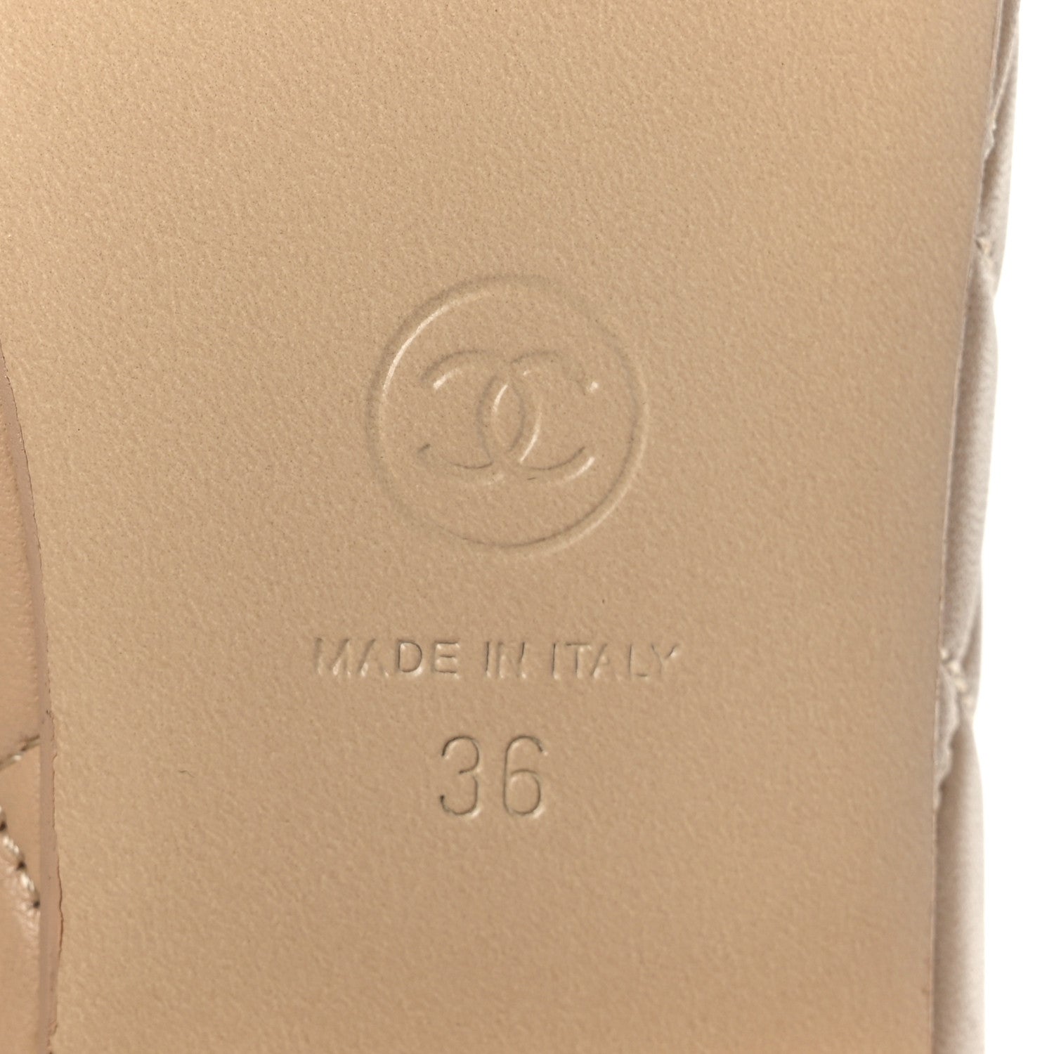 Chanel Lambskin Quilted CC Ballerina Flats 36 Light Beige 8 of 8