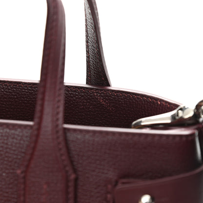 Burberry Grainy Calfskin House Check Small Banner Tote Mahogany Red 13 of 14