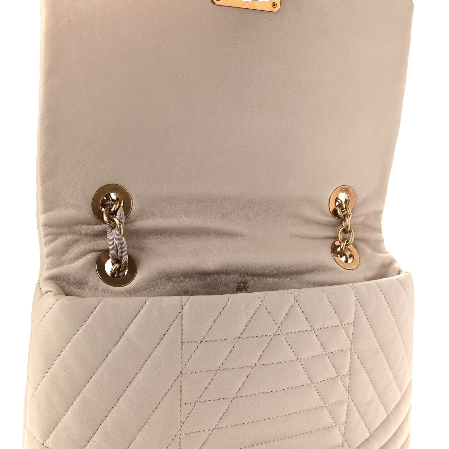 Calfskin Quilted Medium Happy Shoulder Bag Grey