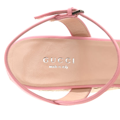 Gucci Lifford Calfskin Aitana Espadrille Platform 45/130mm Wedge Sandals 39 Wild Rose 7 of 7