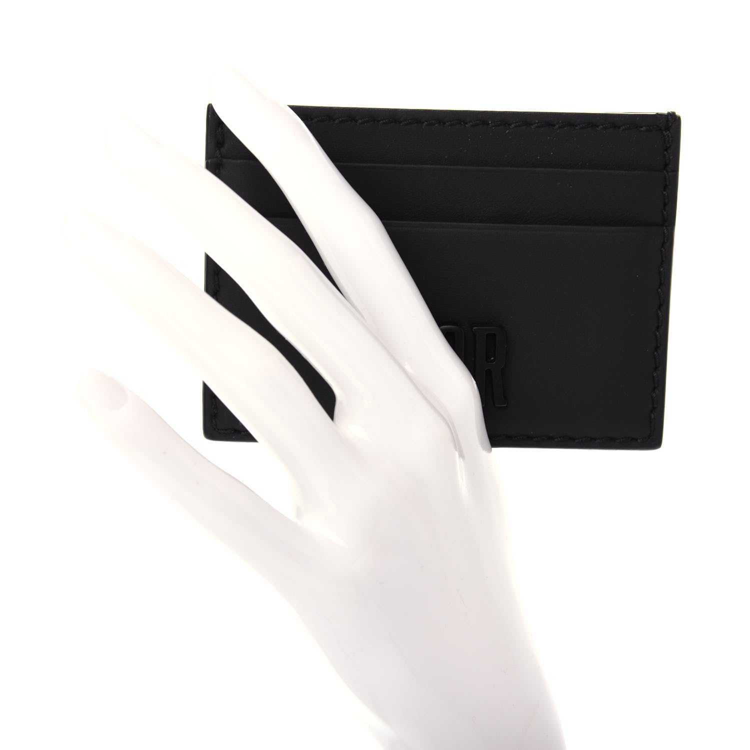 Christian Dior Calfskin D-Fence Card Holder Black 2 of 7