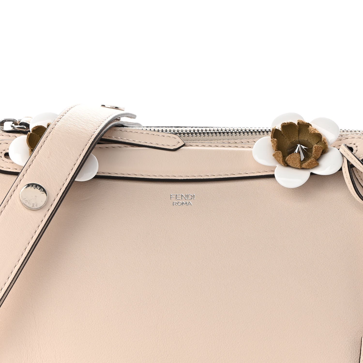 Fendi Vitello Dolce Flowerland Studded Medium By The Way Boston Bag Camelia Multicolor 8 of 9