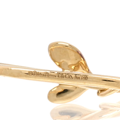 Tiffany 18K Yellow Gold Amethyst Paloma Picasso Olive Leaf Drop Earrings 4 of 4