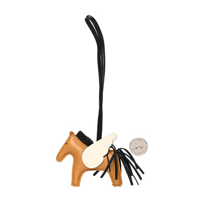 Hermes Milo Lambskin Grigri Rodeo Pegase Horse Bag Charm PM Sesame Black Nata 2 of 4