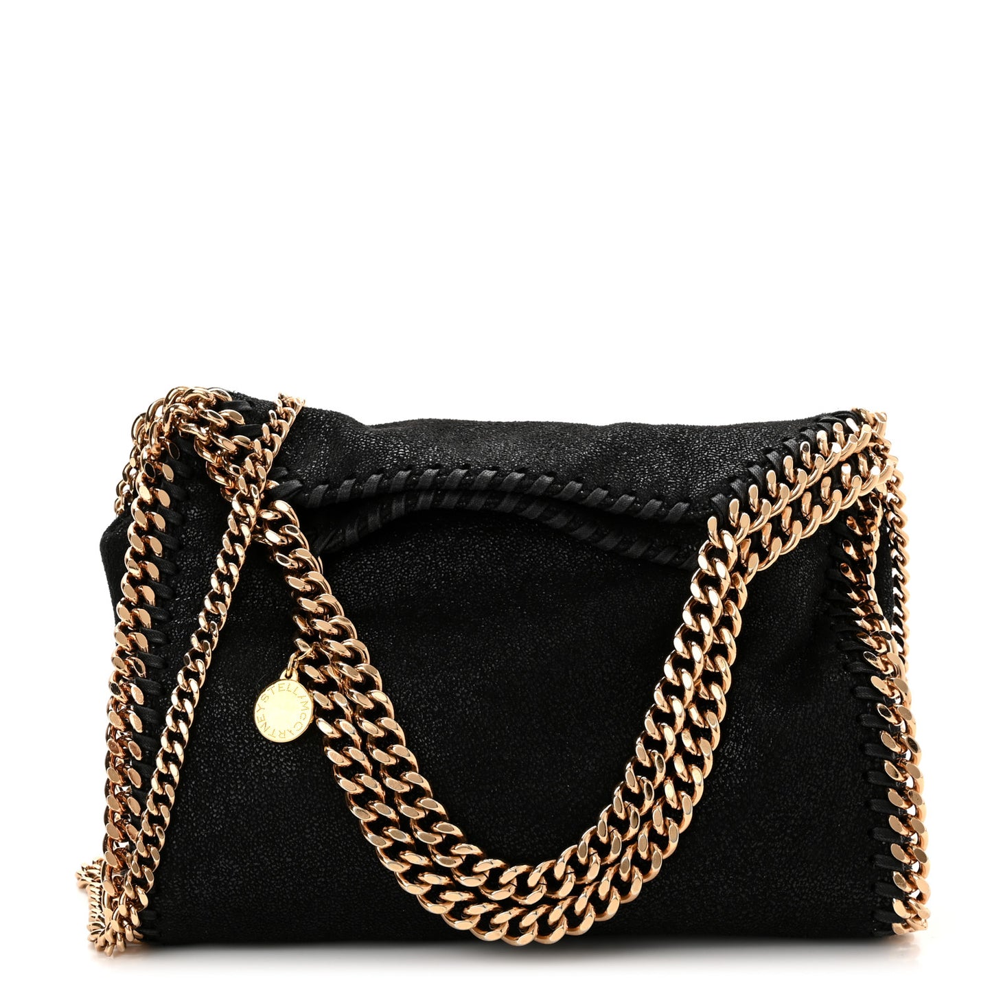 Shaggy Deer Mini Falabella Fold Over Tote Black