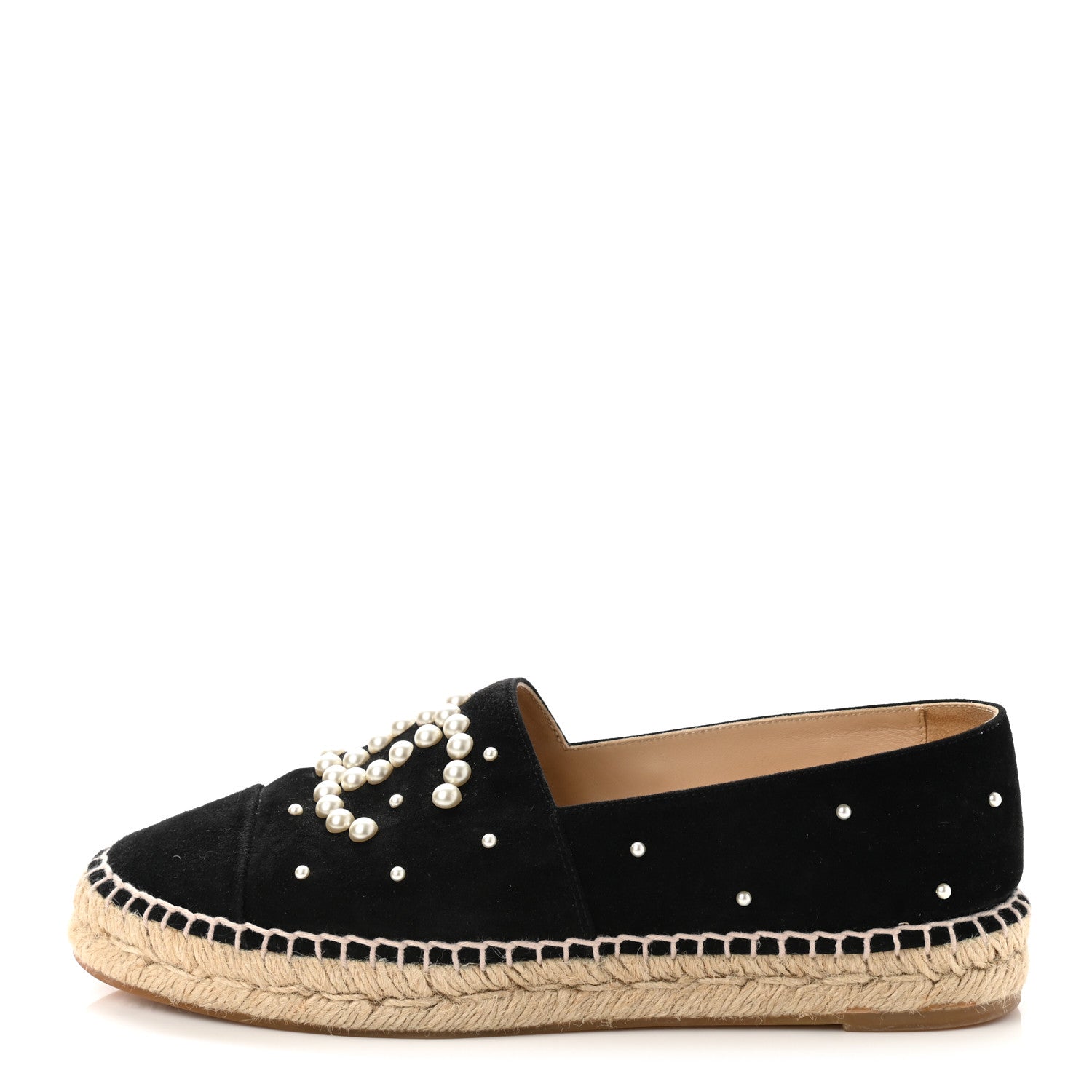 Chanel Suede Pearl CC Espadrilles 39 Black 1 of 10