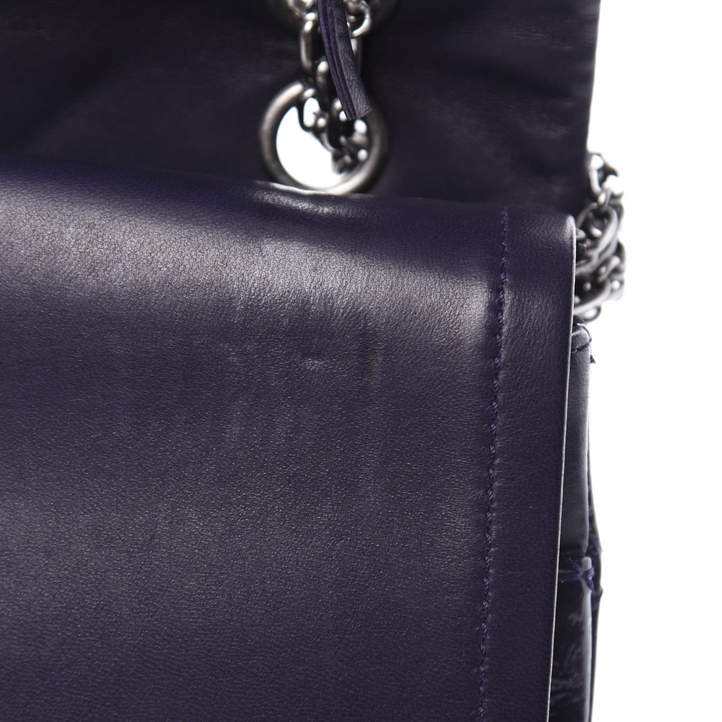 Distressed Patent Quilted 2.55 Reissue 227 Flap Purple