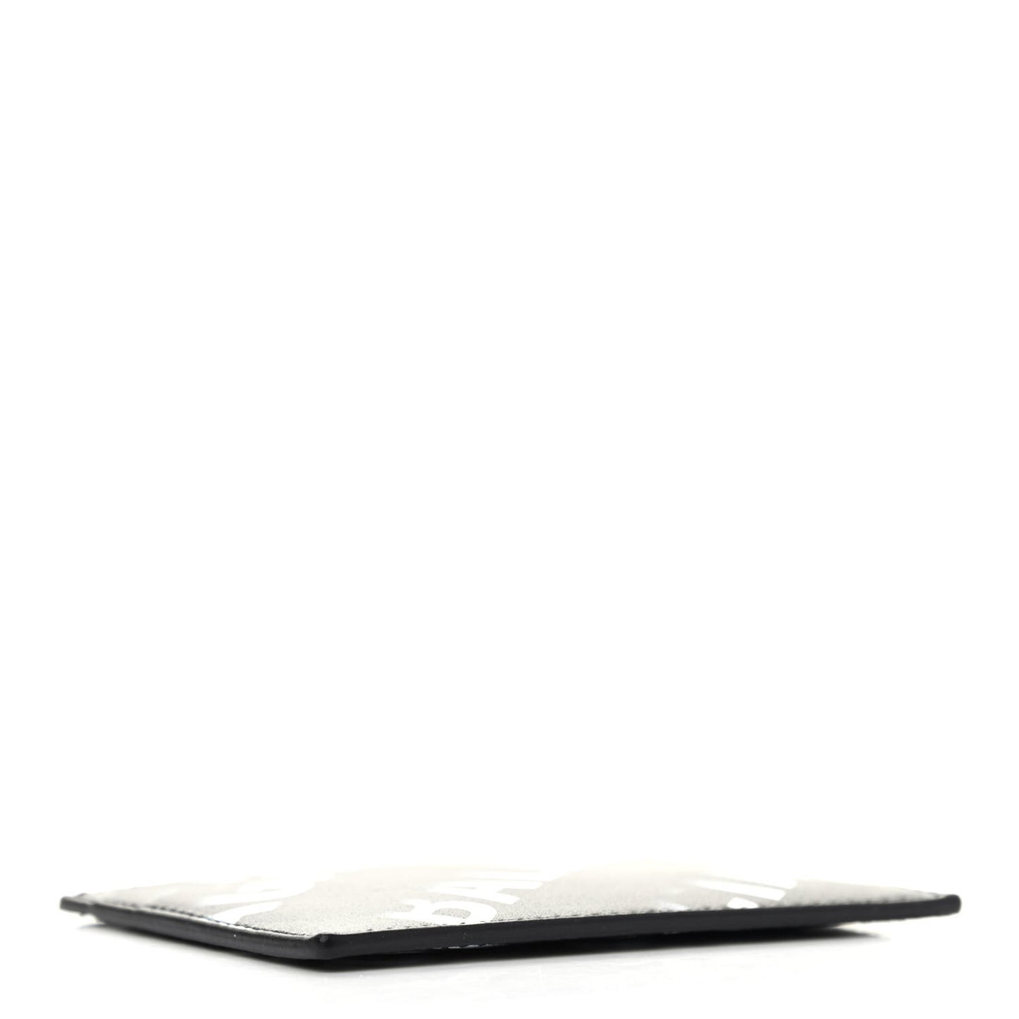 Smooth Calfskin Gradient Logo Cash Card Holder Black Grey