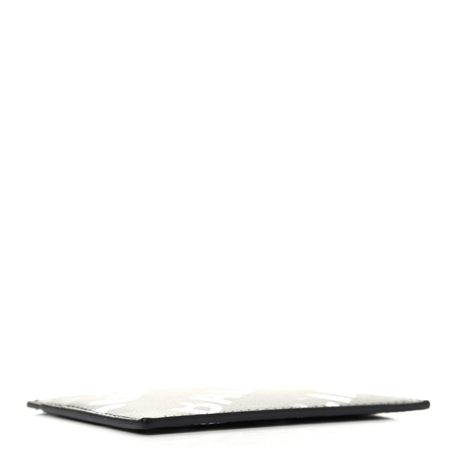 Balenciaga Smooth Calfskin Gradient Logo Cash Card Holder Black Grey 3 of 4