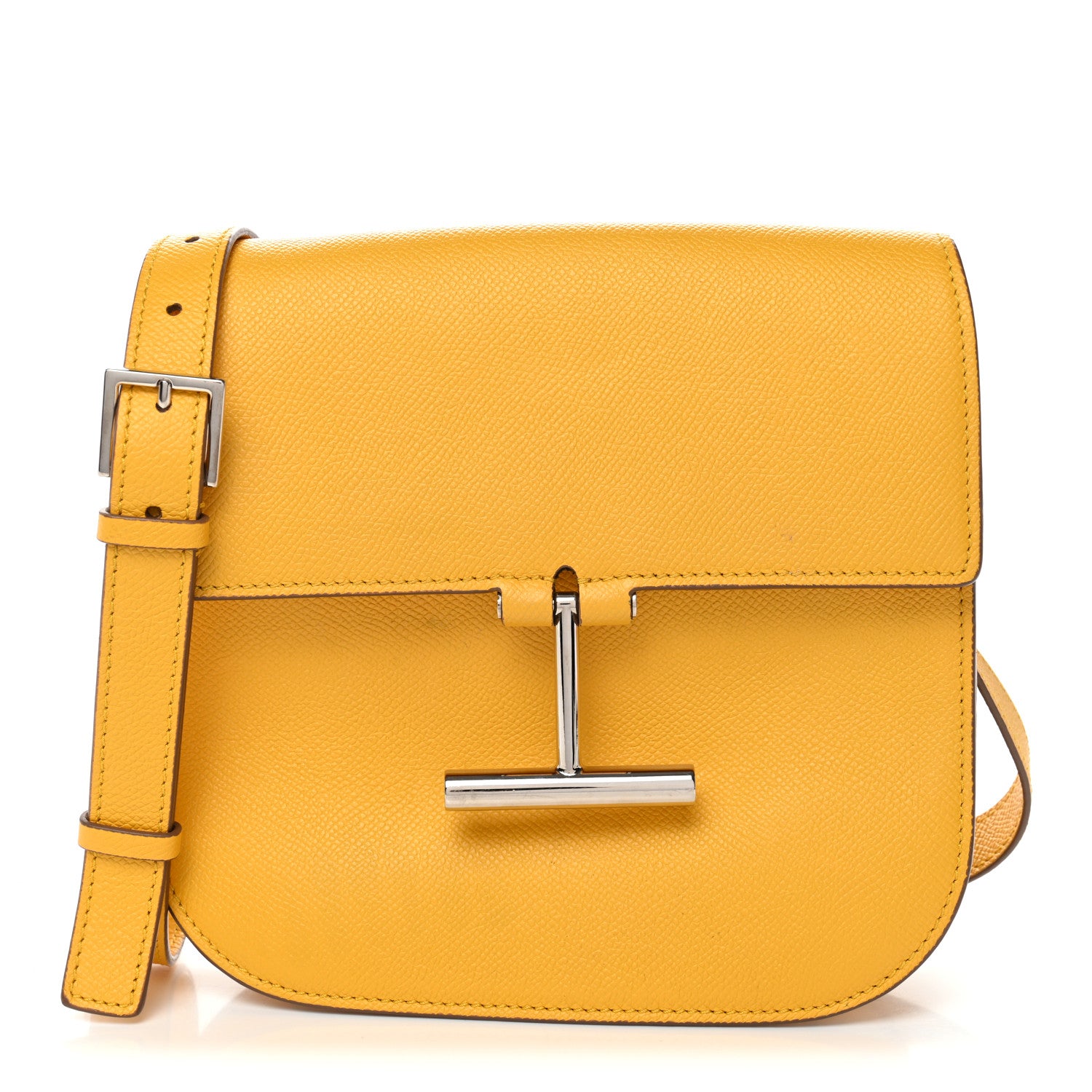 Tom Ford Grained Calfskin Mini T Clasp Tara Crossbody Bag Yellow 1 of 11