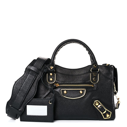 Balenciaga Chevre Gold Metallic Edge Hardware Mini City Black 1 of 11