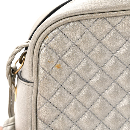 Gucci Laminated Nappa Web Trapuntata Small GG Shoulder Bag Argento 11 of 12