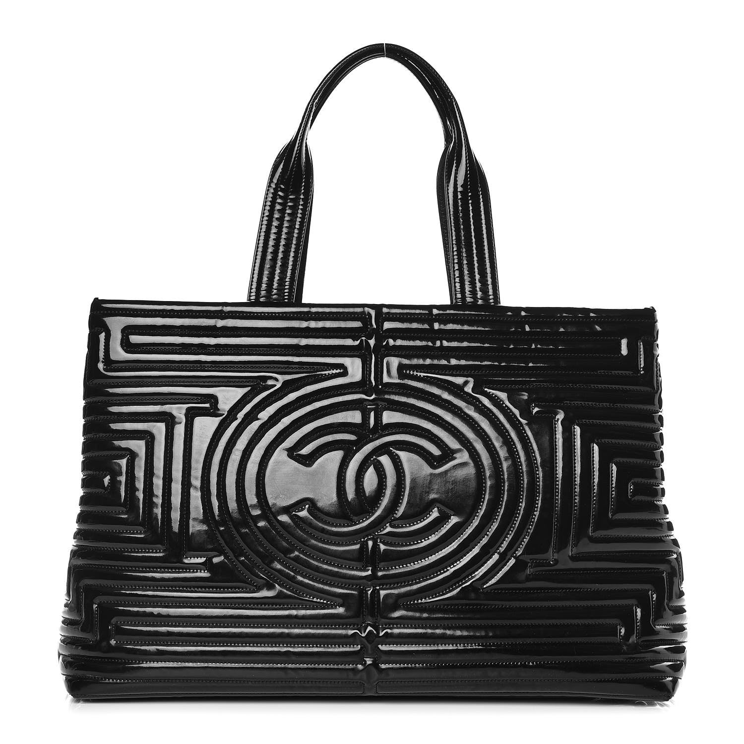Chanel Vinyl Coco Ming Grand Shopping Tote Black 1 of 14