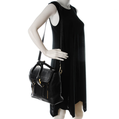 3.1 Phillip Lim 3.1 Textured Calfskin Medium Pashli Satchel Black 2 of 7