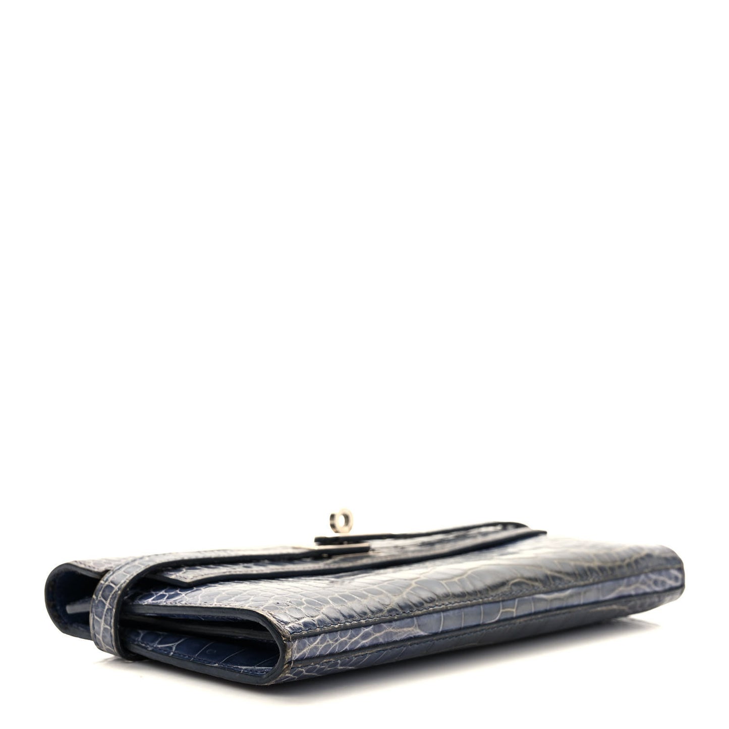 Matte Alligator Kelly Longue Wallet Bleu De Malte