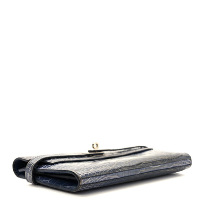 Hermes Matte Alligator Kelly Longue Wallet Bleu De Malte 4 of 6